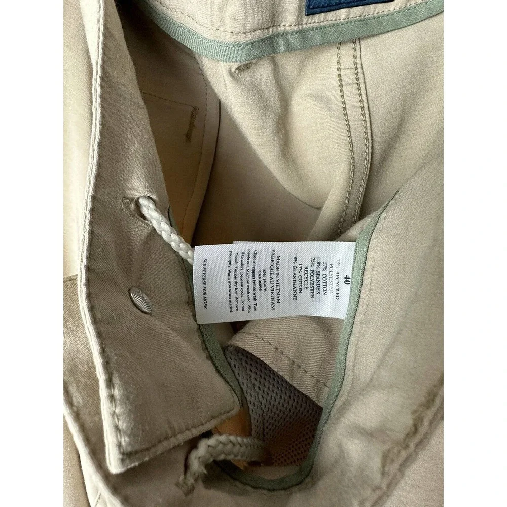 Faherty Mens Size 40 Tan Khaki All Day Shorts Polyester Cotton Spandex